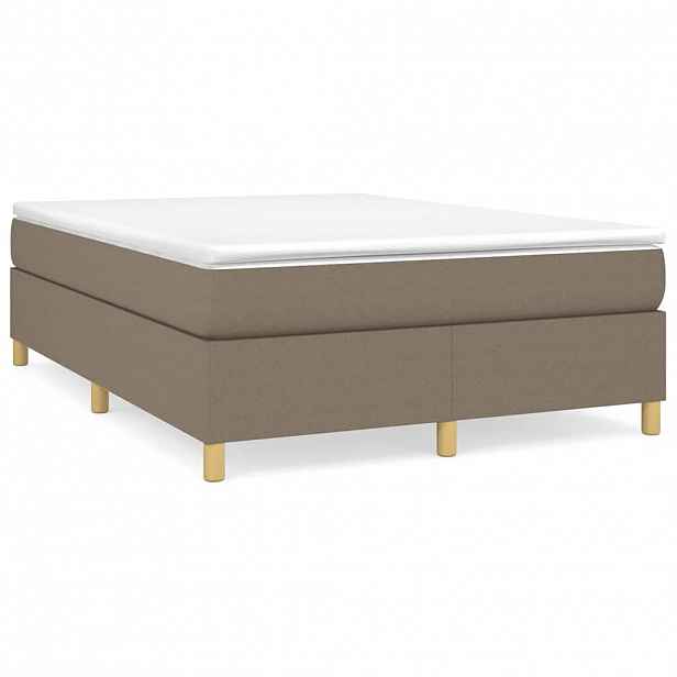 vidaXL Rám postele s boxspringem taupe 140 x 190 cm textil