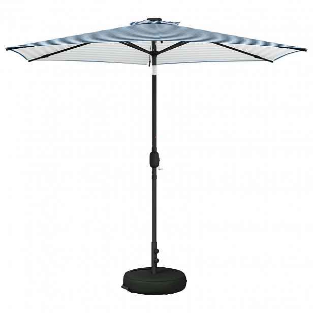 vidaXL Zahradní slunečník s LED osvětlením a podstavcem 270 x 270 cm