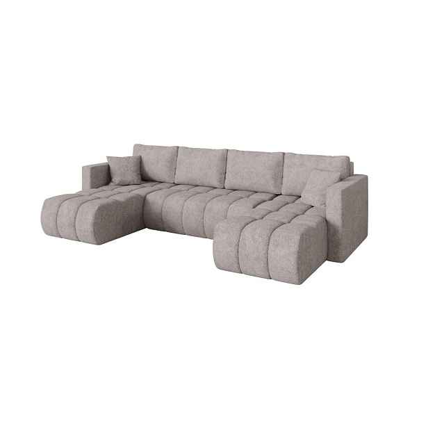 ALTDECOR SEDACÍ SOUPRAVA DO U s funkcí spaní a úložným prostorem GARD-U 300x146x85 světle šedá velur