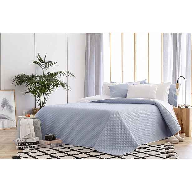 Deka Bouti Mikrovlákno 180 X 260 CM Kosočtverec Světle Modrý, Lehká
