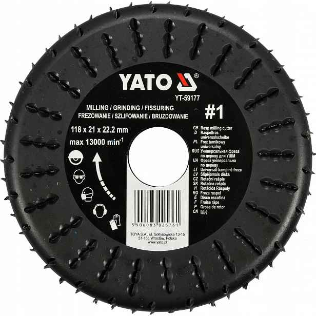 Fréza Tarnik Plná 118 mm Yato YT-59177