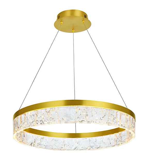 Led ozdobný lustr nad kulatý stůl 50 cm Zlatý obruč do kuchyně obývacího pokoje