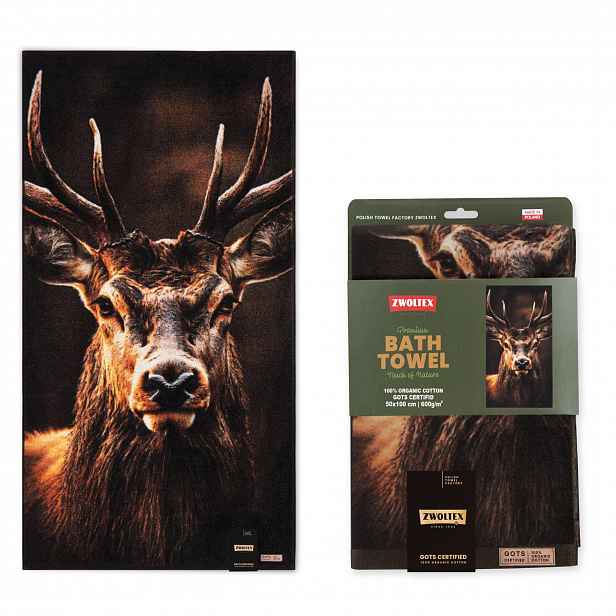 Lovecký bavlněný ručník Zwoltex rozměr: 50x100 cm 600 g vzor Jelen