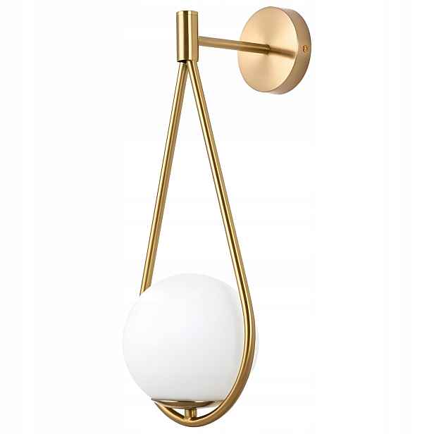 Nástěnné Svítidlo Toolight Kovové Zlaté Glamour Mléčné stínítko E27 50 cm