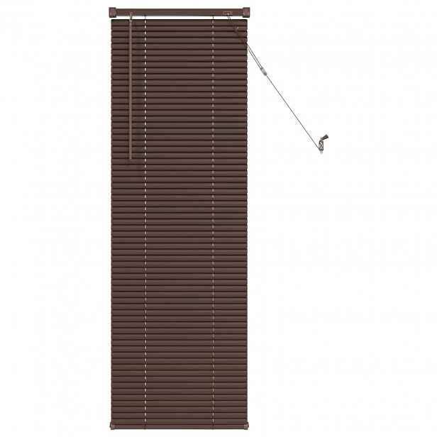 vidaXL Venet školní žaluzie Tmavě hnědá s vzorem 150 x 40 cm 25 mm PVC