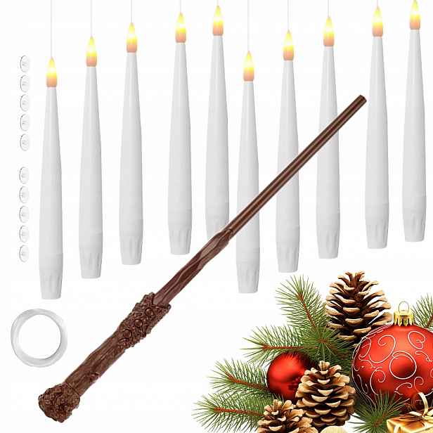 10 Led Svíčka S Dálkovým Ovládáním 50 M Lanko Zavěšení Strop Vánoční Stromek Dekorace