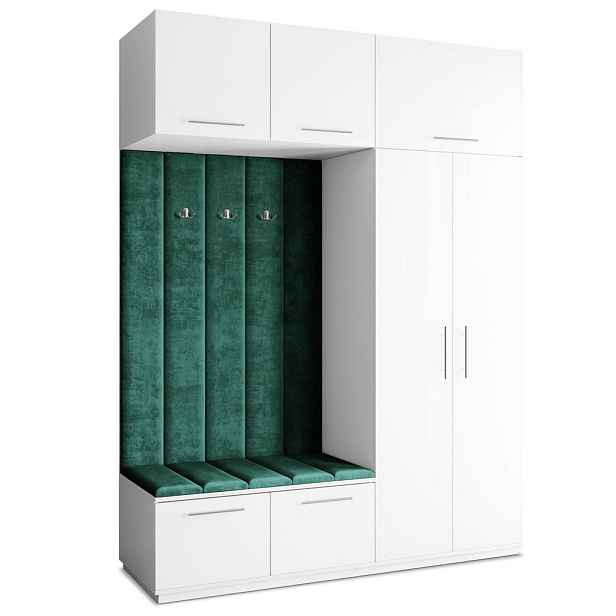 MASSENO MODERNÍ PŘEDSÍŇOVÁ SESTAVA REMA, 180/240/60 cm, bílá