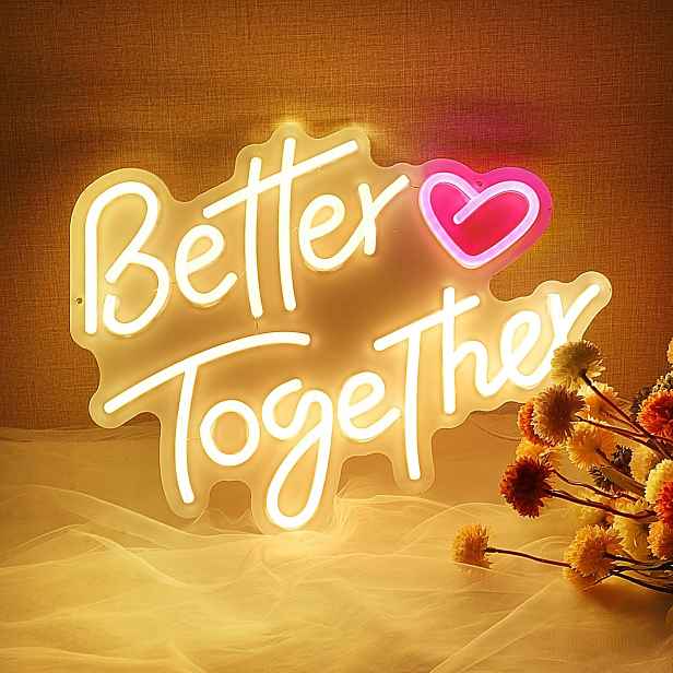 Led Neonová Lampa Better Together Na Zeď Usb Stmívač