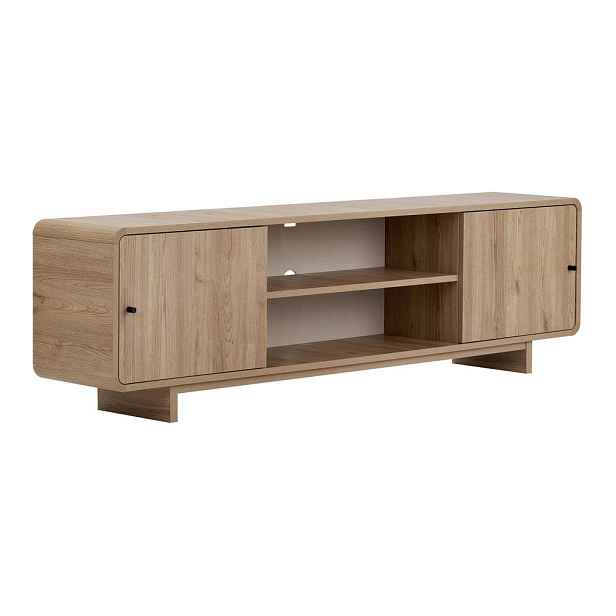 TV stolek v dekoru dubu ve světle přírodní barvě 180x52x34 cm Mirel – Nordure
