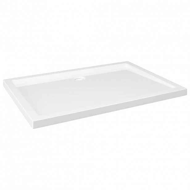 vidaXL Obdélníková sprchová vanička ABS bílá 80 x 110 cm