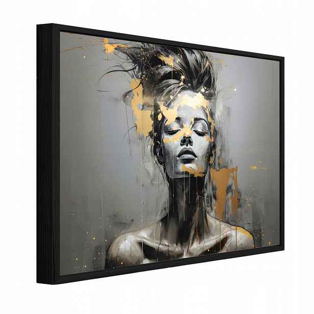 Wallarena ZARÁMOVANÝ obraz ženy abstraktní šedá 100x70 cm