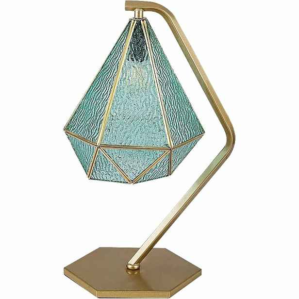 Rabalux 74200 vintage stolní lampa Norah, zlato/modrá