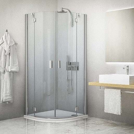 Sprchový kout čtvrtkruh 90x90x201 cm Roth Hitech Line chrom lesklý 283-9000000-06-02