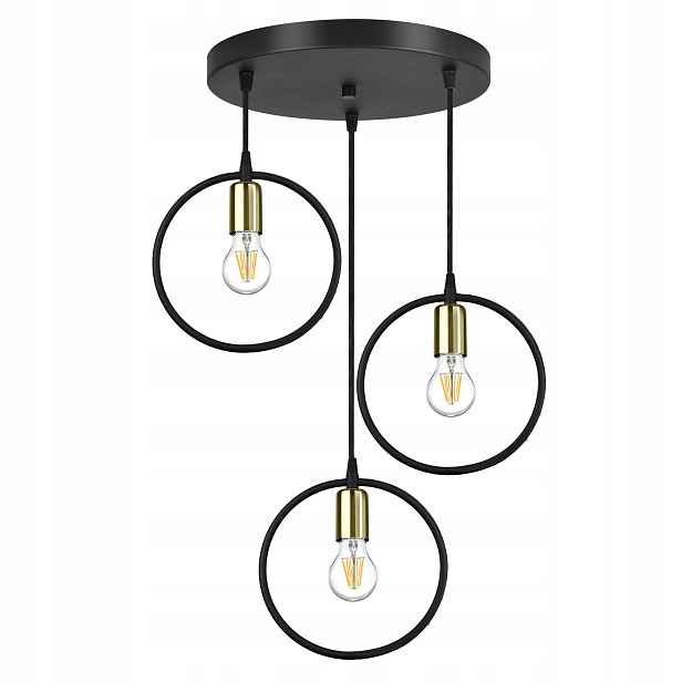 Závěsná lampa Lustr Ring Zlatá měď Chrom E27