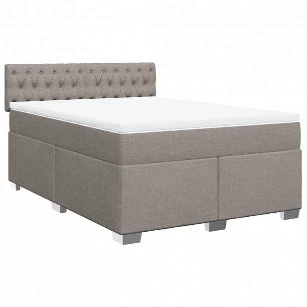 vidaXL Box spring postel s matrací taupe 160x200 cm textil