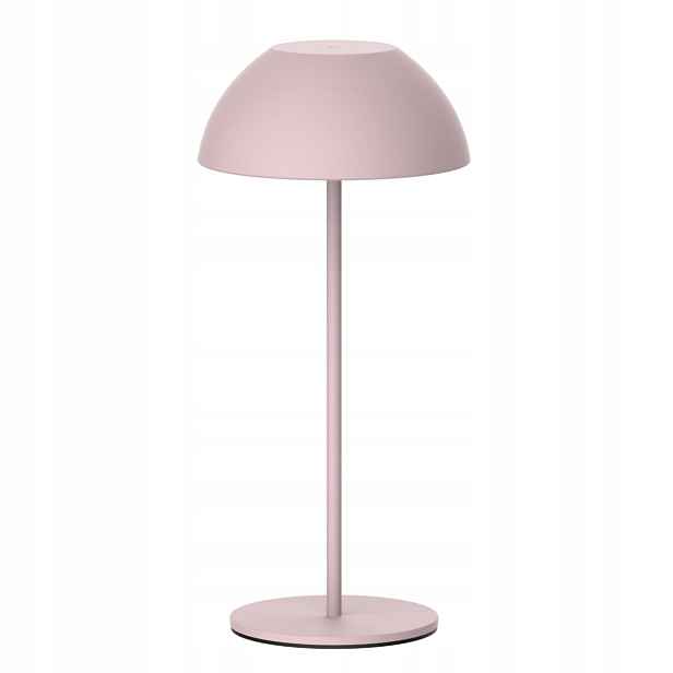 Minimalistická terasová Led stolní lampa růžová s akumulátorem IP44 Polux