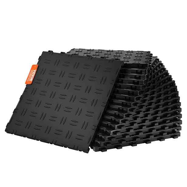 Protiskluzové garážové dlaždice černé terasa 30 cm Pp sada 50 ks 2.5 t