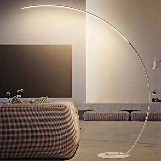 Stojací podlahová lampa, bílá, moderní Led