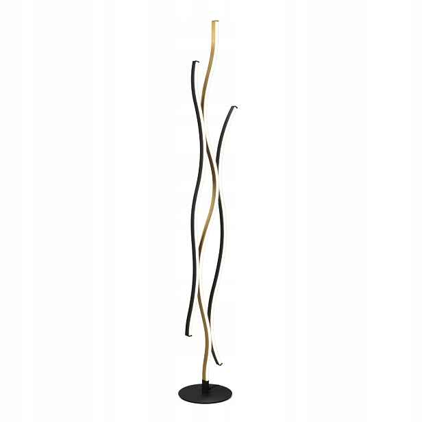 Stojací lampa vlnité linie Led zlatá Trio