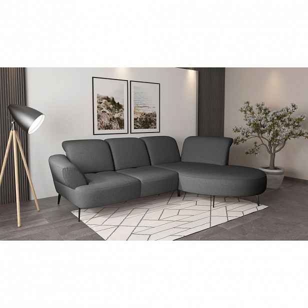 Sit & More ROHOVÁ SEDAČKA, textil, tmavě šedá