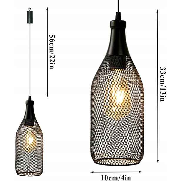 Led lampička Loft Timer 6h Dekorativní závěsná bateriová černá