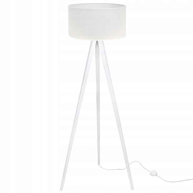 Podlahová Stojací Lampa Bílá Trojnožka S Jutovým Stínítkem Boho Do Ložnice Pl