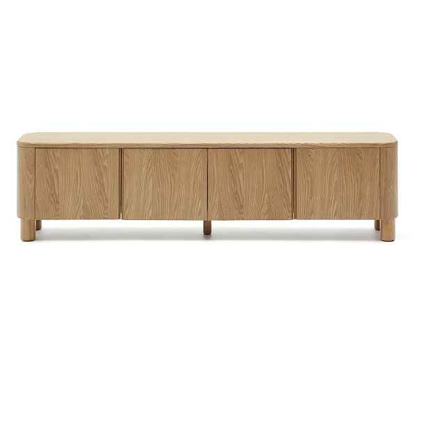 TV stolek v dekoru jasanu v přírodní barvě 200x52x40 cm Salaya – Kave Home