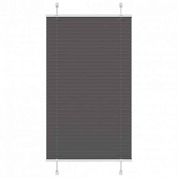 vidaXL Plisovaná roleta černá 80x100 cm Šířka látky 79,4 cm Polyester