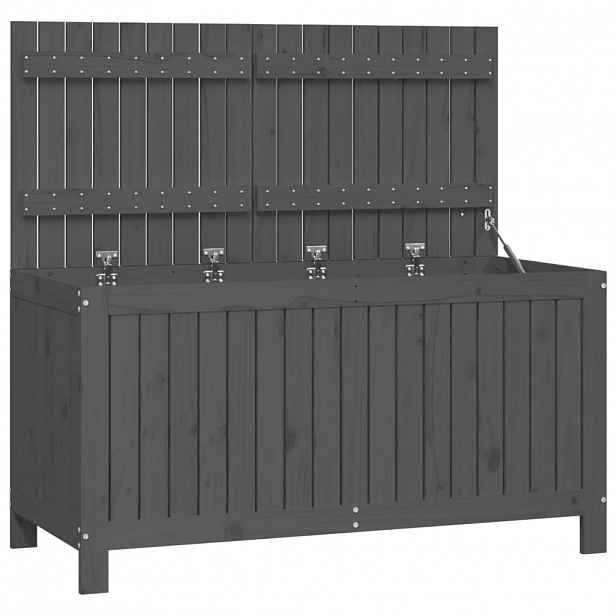 vidaXL Zahradní úložný box šedý 121 x 55 x 64 cm masivní borové dřevo