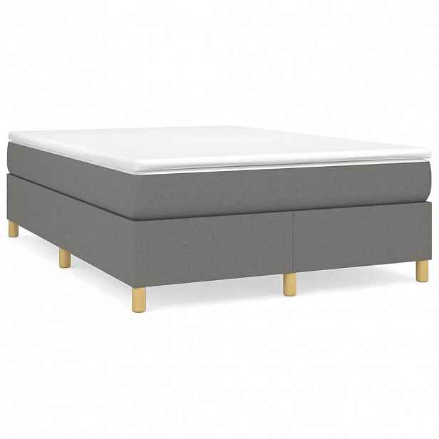 vidaXL Rám postele s boxspringem tmavě šedá 140 x 200 cm textil