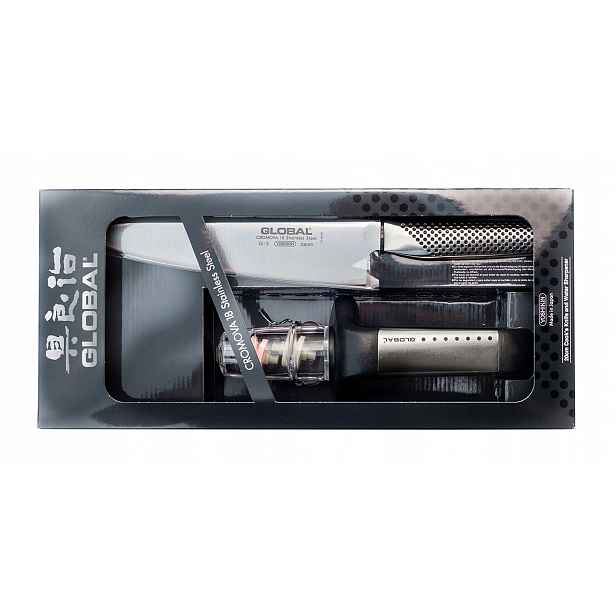 Sada Global G-291/SB Starter nůž šéfkuchaře (Gyuto) brousek