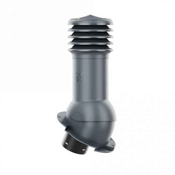 Větrací komín HiVent střešní plech pro kapraře, průměr 125 mm, antracit
