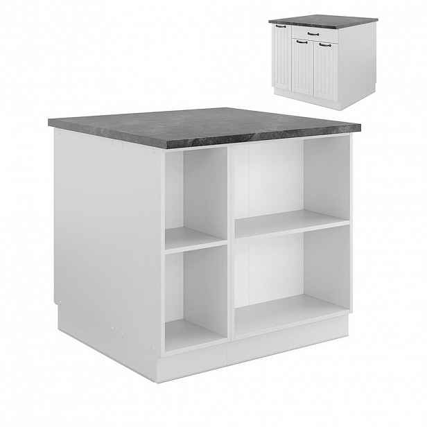 Vicco KUCHYŇSKÝ OSTROV Fame-Line Bílý venkovský dům/bílá 90 cm se zásuvkou, bez pracovní desky