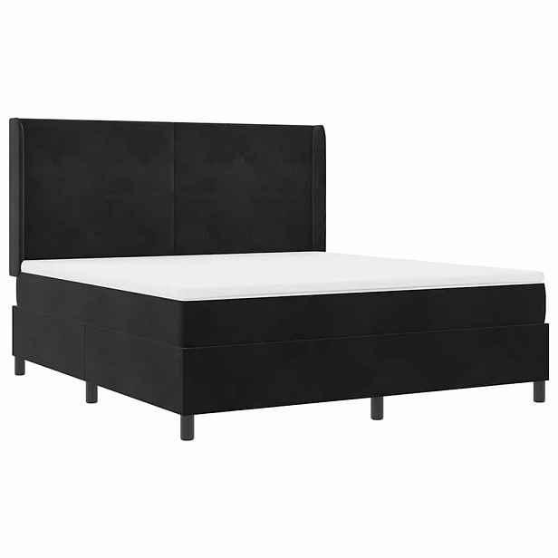 vidaXL Postel s boxspringem s LED pásky Černá 180 x 200 cm samet