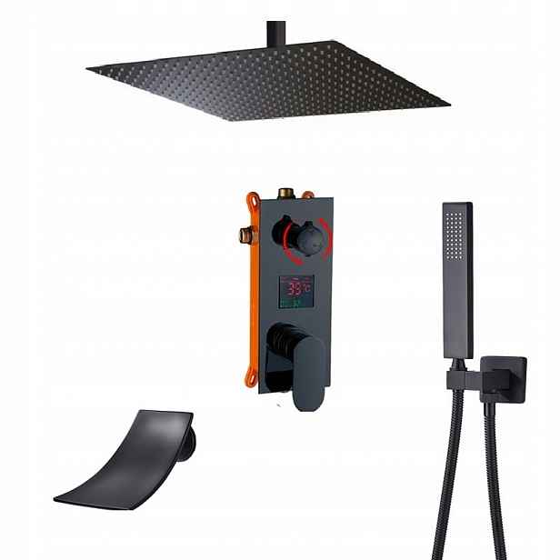 Sprchový set černá Vodopád -black 40 LCD