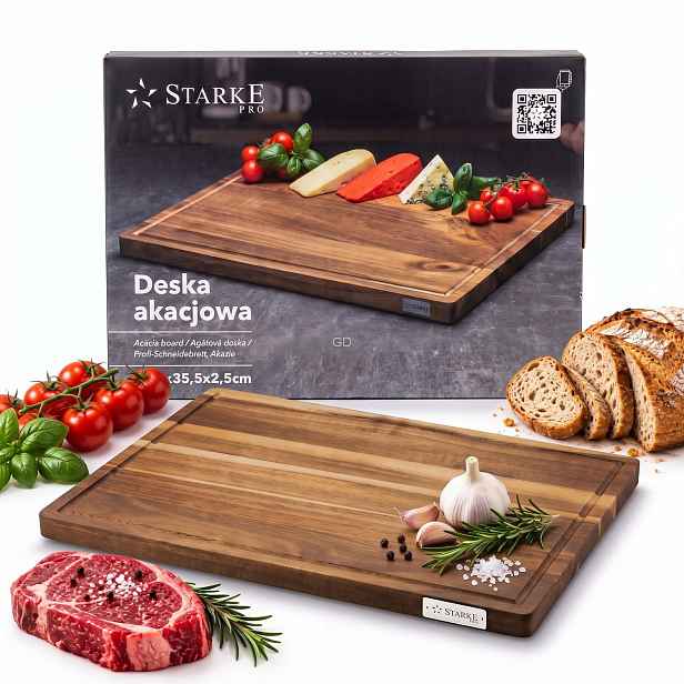 Velká krájecí dřevěná akátová deska Starke Pro 51 x 35 cm