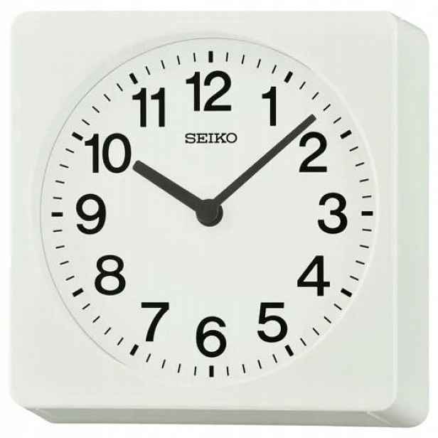 Čitelné Klasické Bílé Čtvercové Japonské Hodiny Seiko QXA860W 19*19 cm