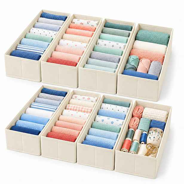 Relaxdays ORGANIZÉR Beige 8dílná-sada