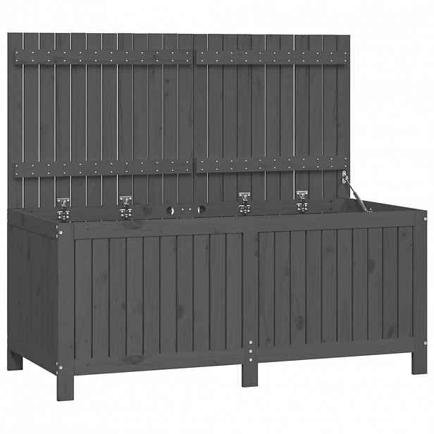 vidaXL Zahradní úložný box šedý 147 x 68 x 64 cm masivní borové dřevo
