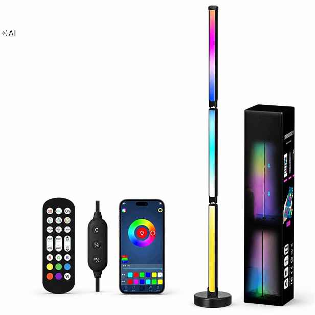 Vysoká Led Rgb Podlahová Stojací Lampa Noční Lampa 120 CM Dálkový Ovladač
