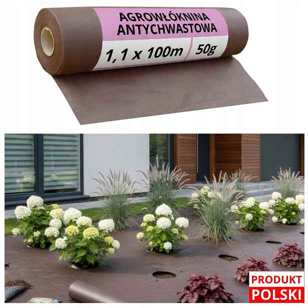 Agrotextilie 50 g Uv rohož 1,1 x 100 m hnědá Polsko!