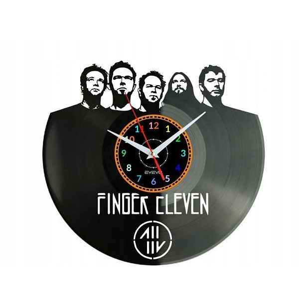 Finger Eleven Dekorativní Nástěnné Hodiny Moderní Vinylová Deska Vinyl Na