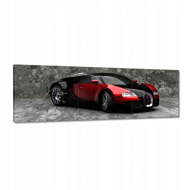 Hodiny 120x40 Bugatti Veyron Červené
