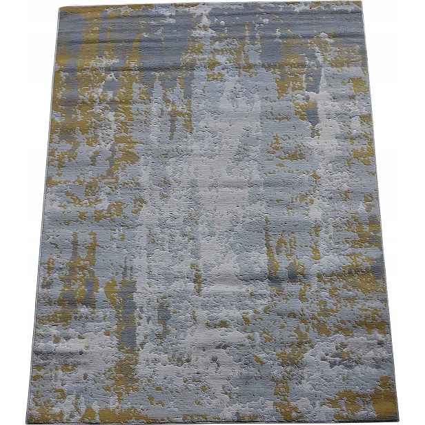 Koberec plyšový šedý žlutý mazaje 160 x 220 cm
