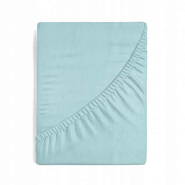 Prostěradlo Jersey mátové 220x200 +30 cm pletenina bavlna s gumičkou