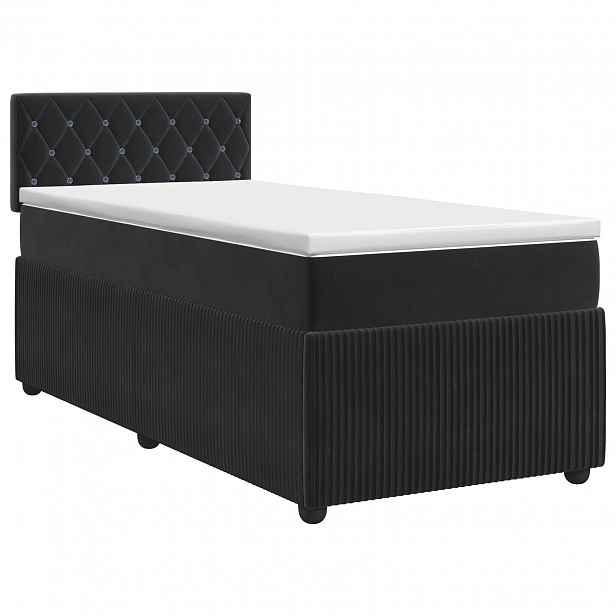 vidaXL Postel boxspring s matrací s čelo Černá 80 x 200 cm Samet