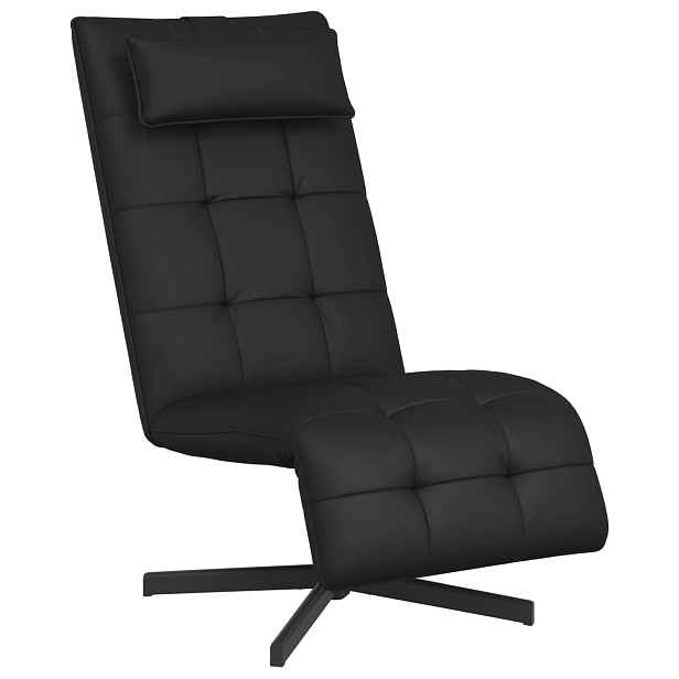 vidaXL Otočná židle Černá Umělá kůže