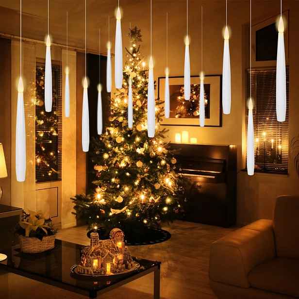 20 Ks Floating Candles Led s kouzelnou hůlkou Halloween Dekorace
