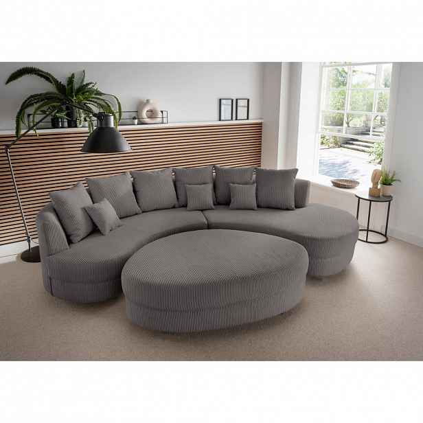 Livetastic SEDACÍ SOUPRAVA, textil, šedá