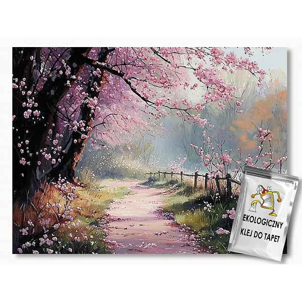 Fototapeta Flizelina Park Jaro Aleje Stromy Květy Višeň 312x219 130g